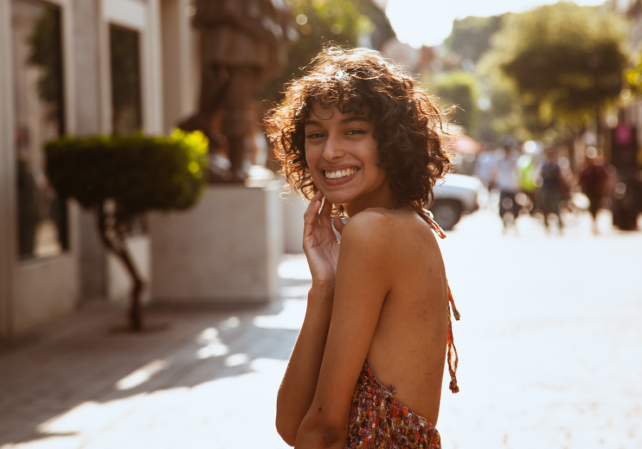 cheerful woman smiling what makes you smile