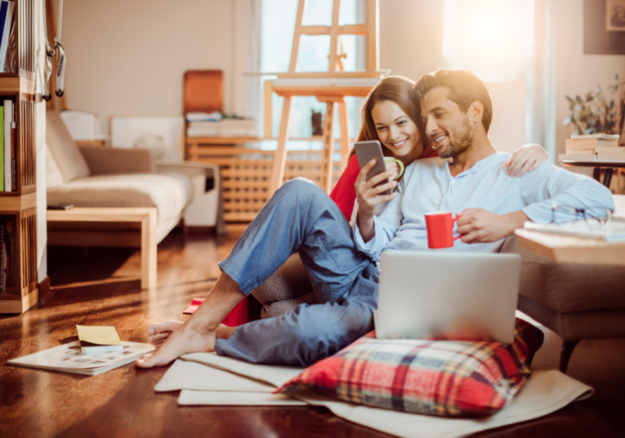 sweet couple having a relaxed time in their home equality in relationships