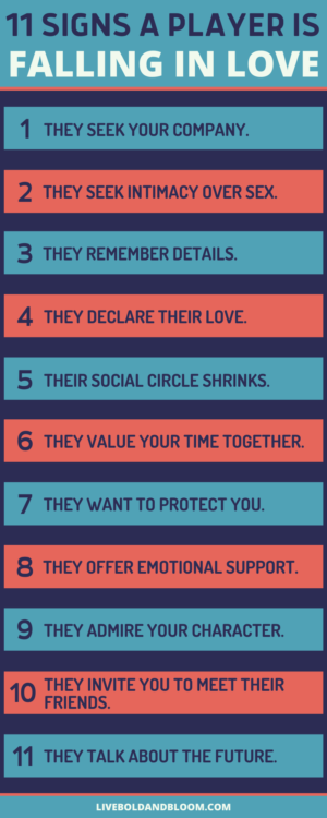 signs a player is falling in love infographic
