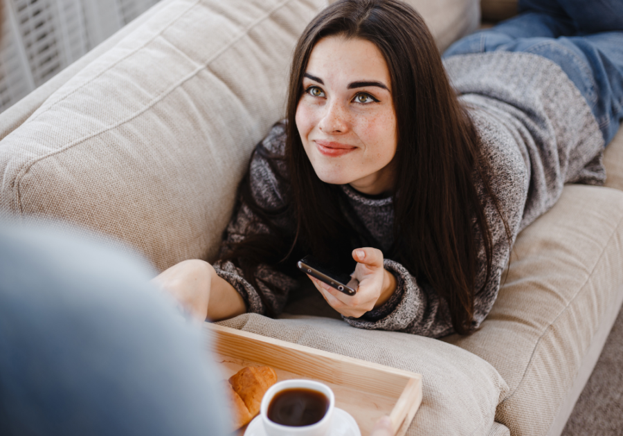 man serving woman breakfast, love letters to make him cry