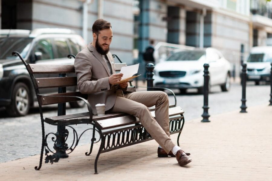 man sitting on bench love letter to make him cry