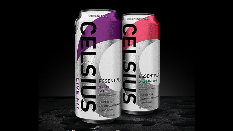 Celsius Essentials Watermelon Ice and Grape Slush Flavors