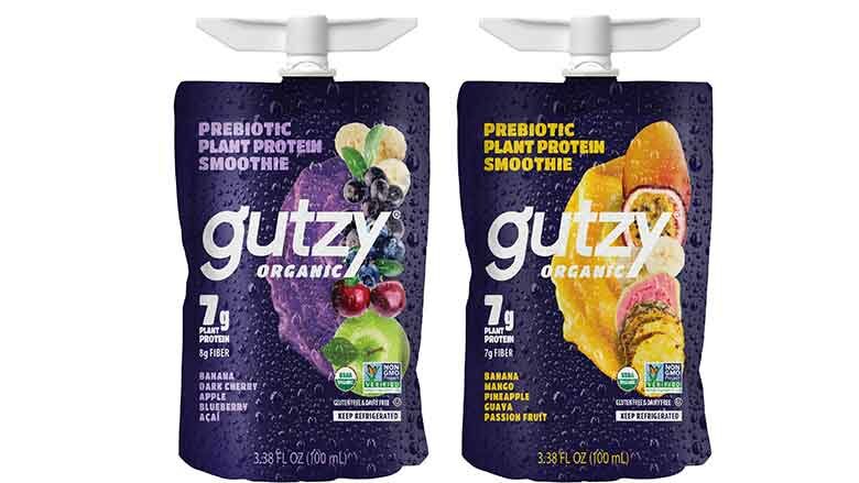 gutzy Organic Prebiotic Plant Protein Smoothie Pouches