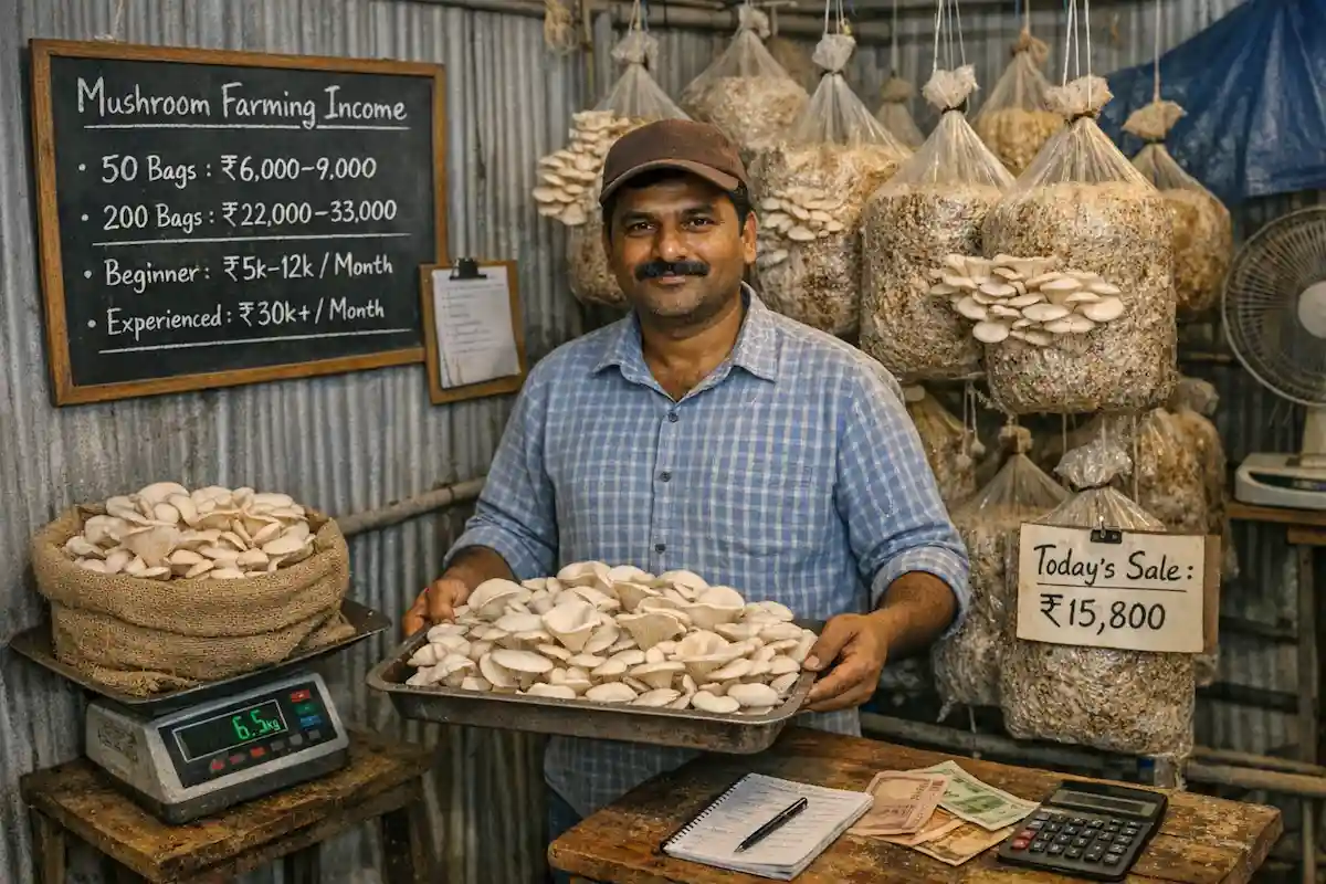 Small-Scale Mushroom Farming Income Per Month (Realistic Earnings Guide)